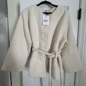 Reformation Cream Teddy Jacket
